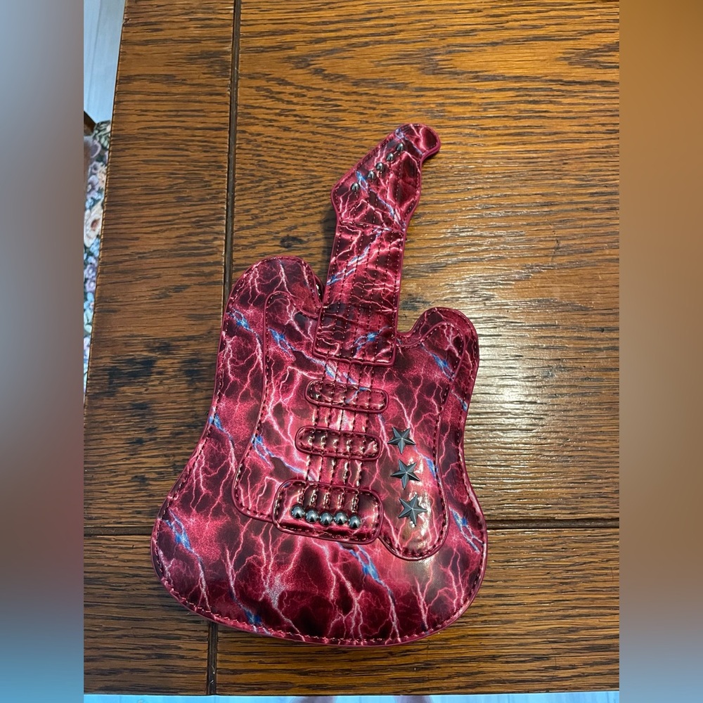 Red Lightning Guitar Crossbody Bag - Unbranded